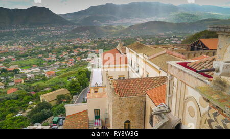 View of the roofs of the houses in Palermo Sicily Italy from the view of the big building in the city Stock Photo
