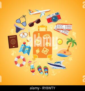 Vacation Travel and Summer Concept Stock Vector