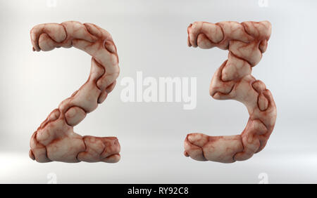 Brain Lettering 3d 3D Illustration of Brain Alphabet (Letters and Numbers) isolated on ...