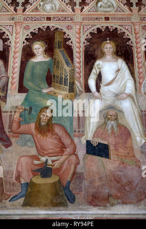 Music-Tubalcain, Dialectis-Pietro Ispano, Sacred Sciences and Liberal arts, Santa Maria Novella Principal Dominican church in Florence Stock Photo