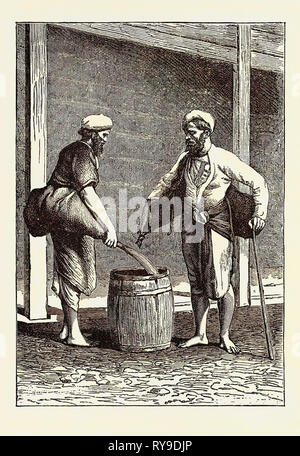 Water Carriers of Calcutta, India. Kolkata, or Calcutta  is the Capital of the Indian State of West Bengal Stock Photo