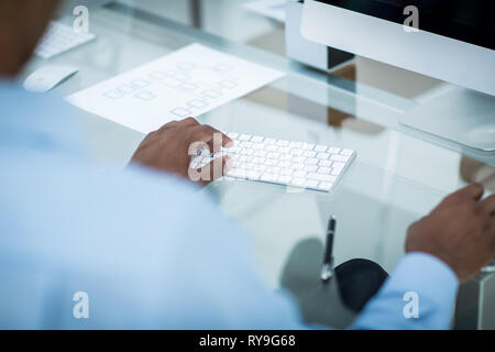 closeup.businessman working on computer keyboard. photo with copy space.people and technology Stock Photo