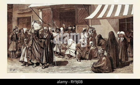 The War in Egypt: After the Burning of Alexandria: Starving Arabs and Jews Seeking Food Stock Photo