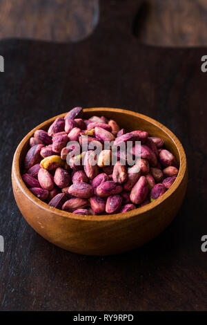 Roasted Peeled Pistachios with no / without Shell / Salted Pistachios. Organic Food. Stock Photo