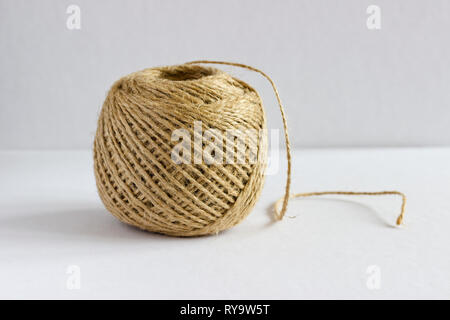 Hank of rope on a white background Stock Photo