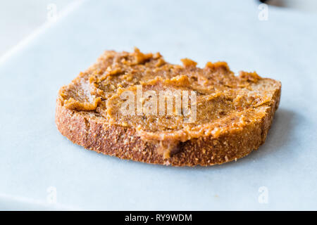 Organic Date Fruit Paste Dough with Bread. for Breakfast. Stock Photo