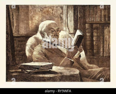 Mr. Gladstone in His Study at Hawarden: The New Canadian Portrait, UK, 1893 Engraving Stock Photo