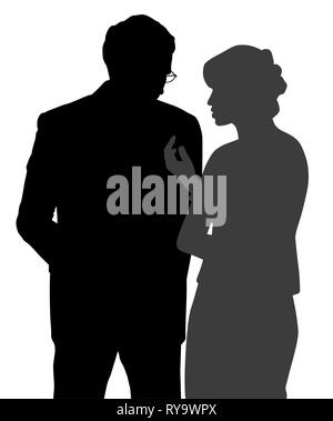 Man and woman discreet conversation Stock Vector