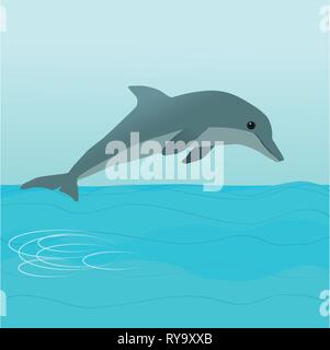 A dolphin jumping out of the water Stock Vector