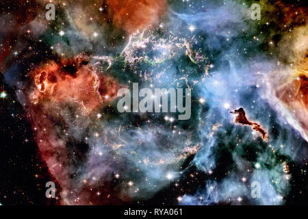 Beautiful galaxy and cluster of stars in the space night. Elements of this image furnished by NASA. Stock Photo