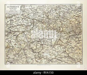 Map of Austria 1899 Stock Photo