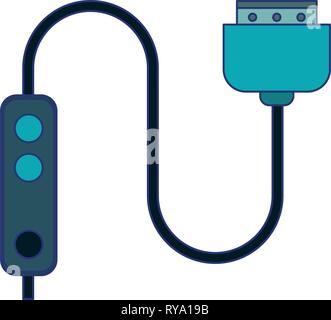 HDMI cable technlogy device blue lines Stock Vector
