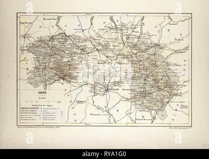 MAP OF ORNE FRANCE Stock Photo - Alamy