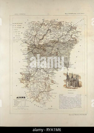 Map of Aisne France Stock Photo