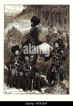 Natives of the Caucasus, North of Mingrelia, 1873 Stock Photo