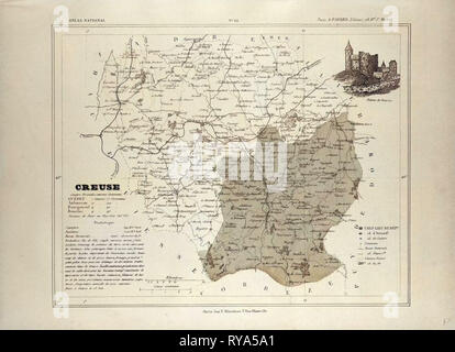 MAP OF CREUSE FRANCE Stock Photo - Alamy