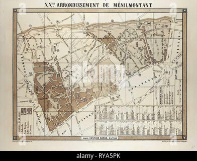 MAP OF 20TH ARRONDISSEMENT DE MÉNILMONTANT PARIS FRANCE Stock Photo - Alamy