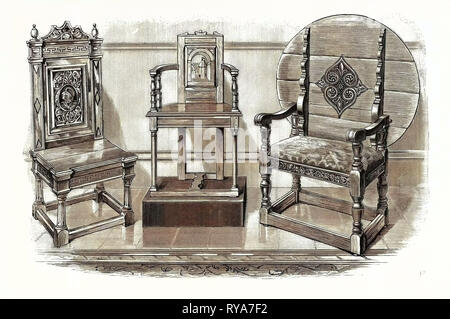 Anne Boleyn's Chair, Shakespeare's Chair, Theodore Hook's Chair, UK, Britain, British, Europe, United Kingdom, Great Britain, European Stock Photo