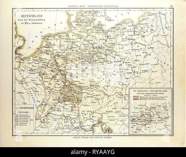 Map of Germany in the 16th Century Stock Photo