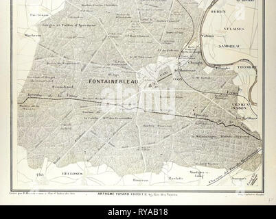 Map of Melun Fontainebleau Stock Photo