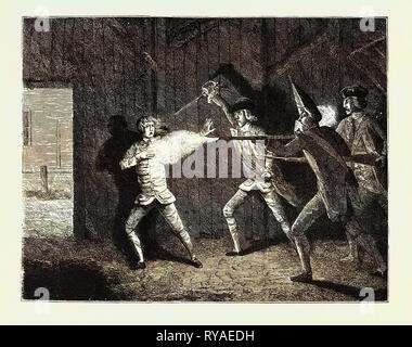 Wilkes and Liberty Riots, 1768, 'a Scotch Victory', Murder of Allen by a Grenadier,  Massacre of St. George's Fields Stock Photo