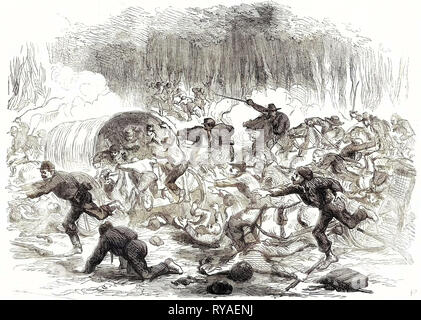 The Civil War in America: The Stampede from Bull Run 17 August 1861 Stock Photo