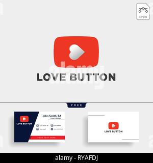 button play love line logo template vector illustration icon element isolated - vector Stock Vector