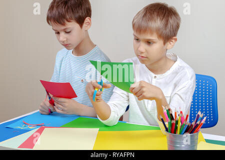 Children Teacher Cutting Out Scissors Paper Stock Photo 259010789