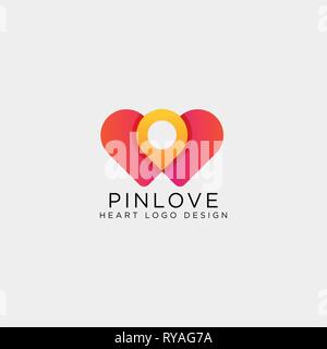 love point location mark logo template vector illustration icon element isolated Stock Vector