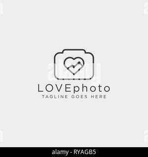 love photography logo template vector illustration icon element isolated Stock Vector