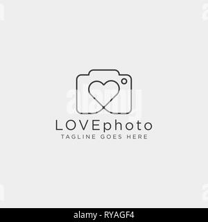 love photography logo template vector illustration icon element isolated Stock Vector