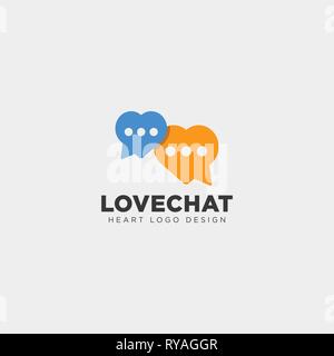 love chat simple creative logo template vector illustration icon element isolated Stock Vector