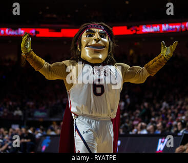 Mar 12 2019 Las Vegas, NV, U.S.A. Saint Mary's Mascot during the NCAA West Coast Conference Men's Basketball Tournament championship between the Gonzaga Bulldogs and the Saint Mary's Gaels 60-47 win at Orleans Arena Las Vegas, NV. Thurman James/CSM Stock Photo