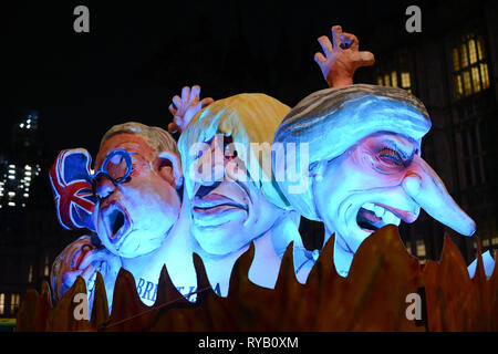 London, UK. 13th March, 2019. Anti-Brexit protest opposite The Houses Of Parliament. Westminster, London. 13th of March 2019. Credit: Thomas Krych/Alamy Live News Stock Photo