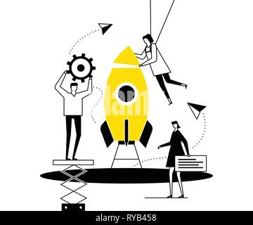 Startup - flat design style conceptual vector illustration Stock Vector