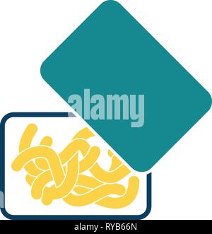 Icon of worm container. Flat color design. Vector illustration. Stock Vector