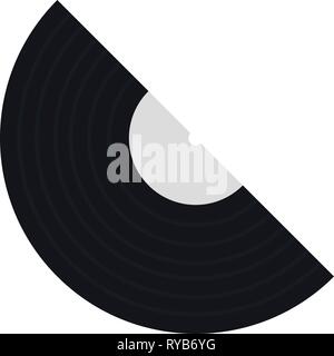 Vinyl record in flat style. Vector illustration on white background. Stock Vector