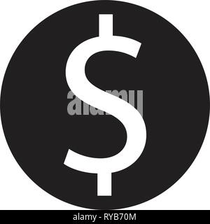 Dollar coin icon. Vector illustration on white background. Stock Vector