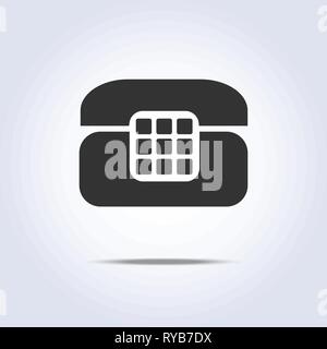 Phone retro icon in vector gray colors Stock Vector