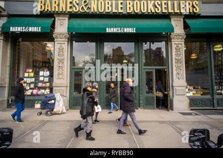 A Barnes & Noble bookstore off of Union Square in New York is seen on Wednesday, March 6, 2019. Barnes & Noble is scheduled to report fiscal third-quarter earnings March 7 prior to the bell. (Â© Richard B. Levine) Stock Photo