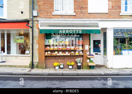 Traditional fruit and veg shop on UK high street Stock Photo