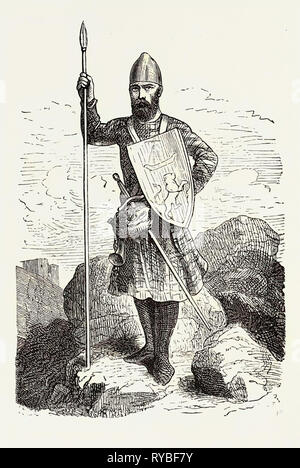 Scottish Soldier 12th Century Stock Photo