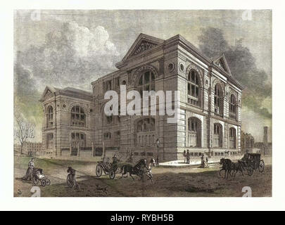 The Lenox Library, Fifth Avenue, New York City. US, USA, America, United States, American, Engraving 1880 Stock Photo