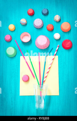Party concept - accessory on blue background Stock Photo