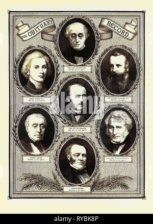 Obituary Record: The Earl of Kenmare, Died December 26, 1871, Aged 82, the Duc De Persigny, Died January 12, 1872, Aged 64, George Hudson, Died December 14, 1871, Aged 71, Bishop Smith, D.D., Died December 14, 1871, Aged 56, Robert Barnes, Died December 25, 1871, Aged 70, Sir Francis Crossley, M.P., Died January 5, 1872, Aged 54, the Earl of Ellenborough, Died December 22, 1871, Aged 81 Stock Photo