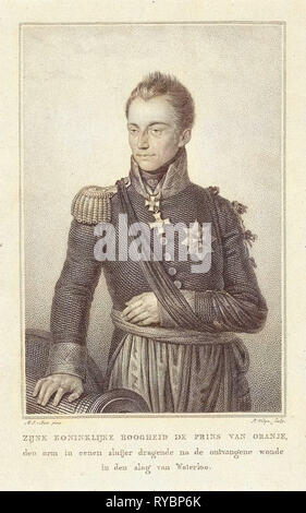Portrait of William II, King of the Netherlands, Philippus Velijn, 1815 - 1836 Stock Photo
