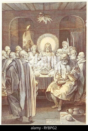 Last Supper, Nicolaes de Bruyn, 1618 Stock Photo