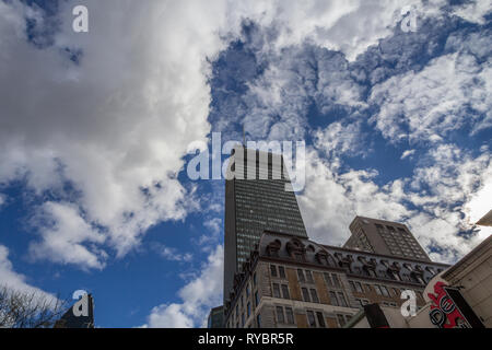 MONTREAL, CANADA - NOVEMBER 7, 2018: Business skyscraper, the Tour CIBC Tower in the dowtown of Montreal, Quebec taken in the center business district Stock Photo