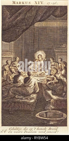 Last Supper, Jan Luyken, Anonymous, 1712 Stock Photo