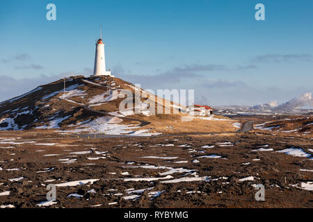 Reykjanesviti Lighthouse Iceland Stock Photo